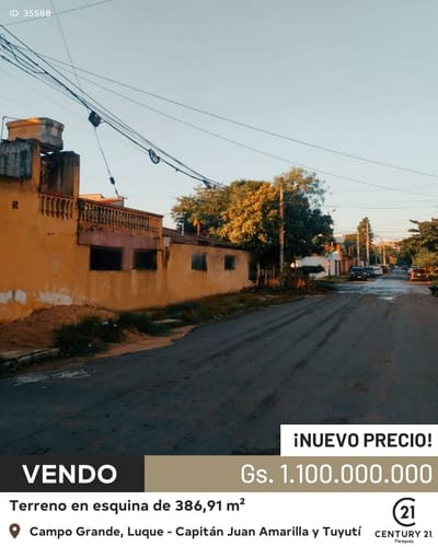 TERRENO EN ESQUINA EN VENTA – ZONA CIT ESPECIAL PARA INVERTIR, LUQUE