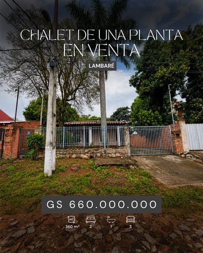 Chalet de una planta en venta – Lambaré