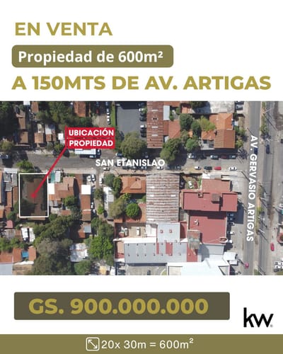 EN VENTA PROPIEDAD DE 600 MTS2 a 150 mts2 de Artigas