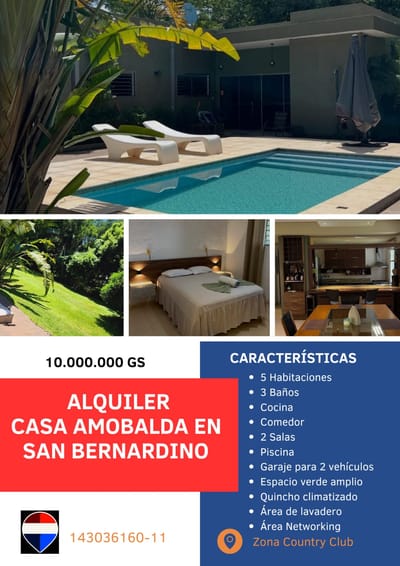 En Alquiler casa equipada en San Ber