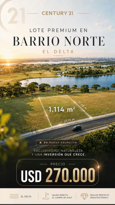 LOTE PREMIUM EN BARRIO NORTE DELTA