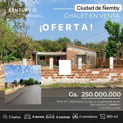 Casa en Venta en Nemby a Precio de Terreno Ideal Dos Familias o Renta