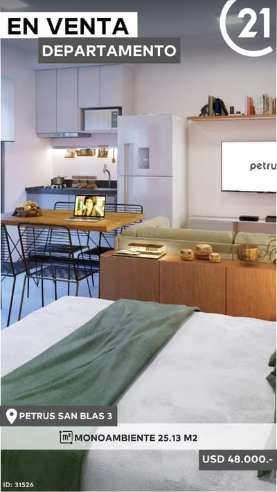 EN VENTA  Monoambiente en el Edificio PETRUS 