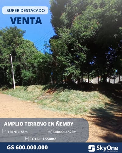 Vendo Amplio Terreno En ñemby  1550 M2