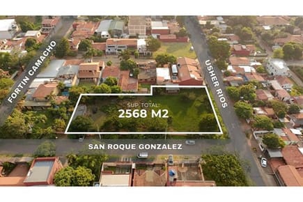 VENDO TERRENO EN ESQUINA DE 2.568 M2 EN FERNANDO DE LA MORA Z/ SUR!!