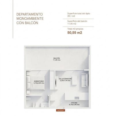 En Venta Departamento monoambiente de 50 M2 en Insignia Terra 01 - Luque