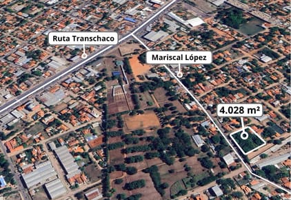  VENDO TERRENO 4.028 M2 EN ESQUINA – MRA A PASOS DE LA AVENIDA TRANSCHACO