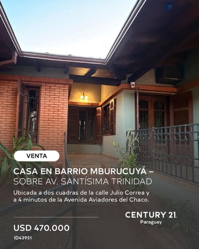 CASA EN VENTA EN BARRIO MBURUCUYÁ!