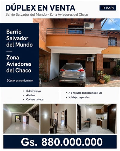 EN VENTA DUPLEX EN CONDOMINIO A 5 MIN DEL SHOPPING DEL SOL
