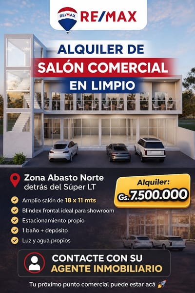 ALQUILO LOCAL COMERCIAL EN LIMPIO 