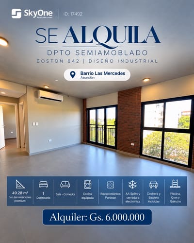 ALQUILO DEPARTAMENTO EN ASUNCION ZONA LAS MERCEDES 
