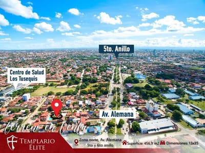 TERRENO EN VENTA EN LA AV. ALEMANA 5TO Y 6TO ANILLO