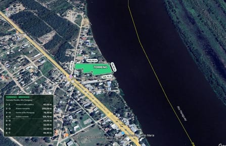 EN VENTA 1.5 HECTAREAS SOBRE EL RIO PARAGUAY EN CARMELO PERALTA