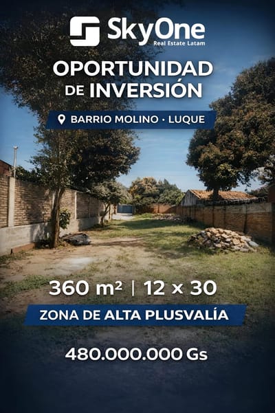  TERRENO IDEAL PARA DESARROLLO EN LUQUE