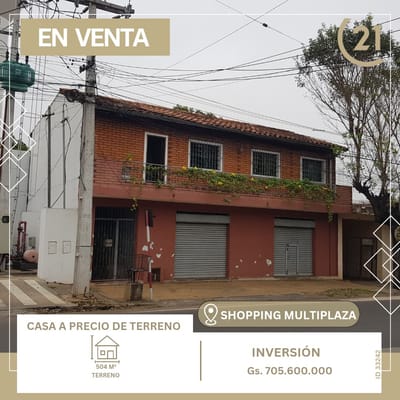 VENTA DE CASA A PRECIO DE TERRENO CON EXCELENTE UBICACIÓN EN EL Bo. SAN PABLO