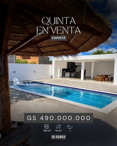 Quinta premium en venta en Capiatá, Ruta 1 Km 20