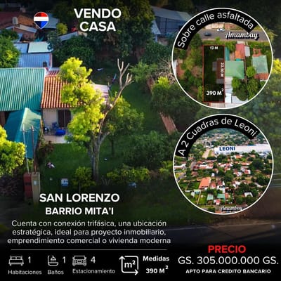 VENDO CASA EN SAN LORENZO 