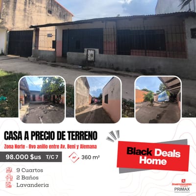 CASA A PRECIO DE TERRENO EN VENTA