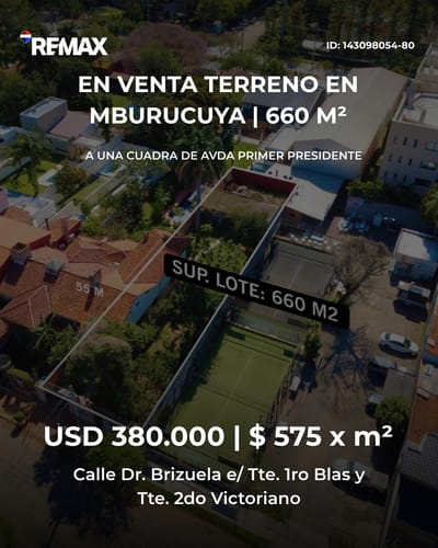 Terreno con Nuevo precio $575 x m2 en Mburucuyá