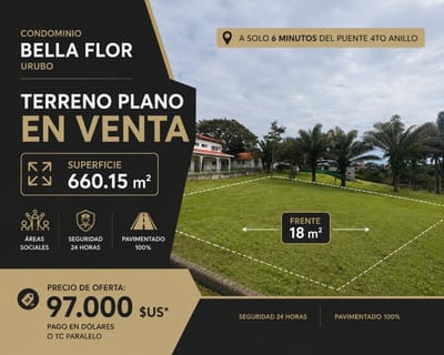 Terreno en cond. Bella Flor - URUBO