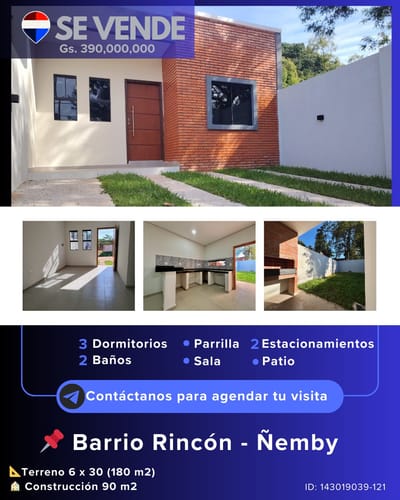 Vendo dúplex a estrenar en Barrio Rincón de Ñemby