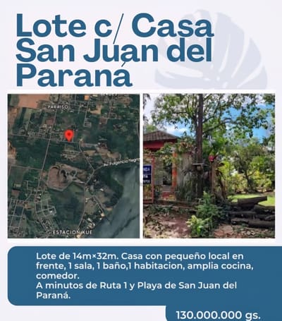 TERRENO (14X32) CON VIVIENDA
