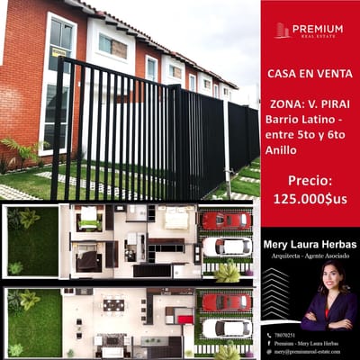 EN VENTA - Hermosa CASA DE 2 PLANTAS - AV. PIRAI