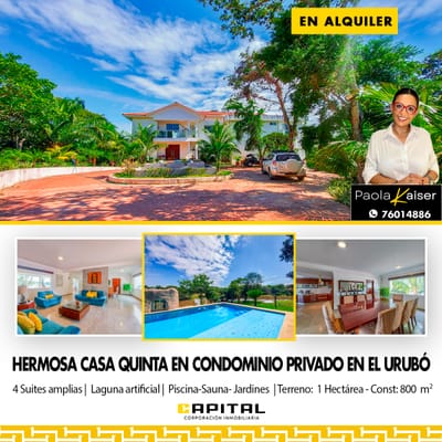 Casa quinta en alquiler, Urubo, Santa Cruz, Bolivia