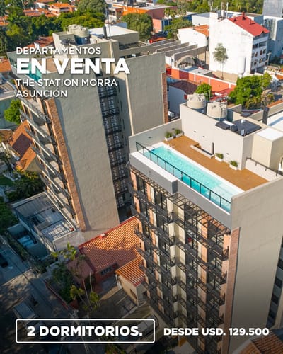 Vendo Departamento de 2 habitaciones en Villa Morra Asunción 