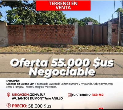 TERRENO EN VENTA ZONA SUR