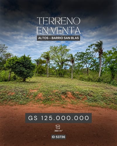 TERRENO EN VENTA - ALTOS, BARRIO SAN BLAS