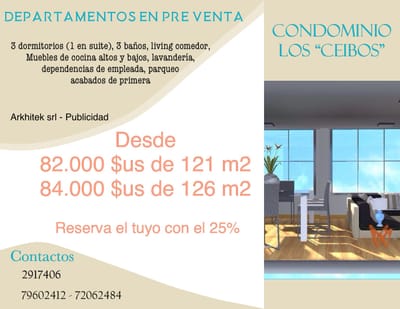 DEPARTAMENTOS PRE VENTA ACHUMANI