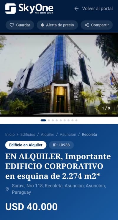 HERMOSO EDIFICIO EN ALQUILER EN EL EJE FINANCIERO