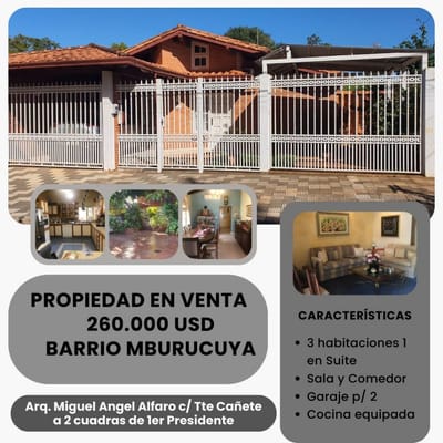 VENDO CHALET EN MBURUCUYA A 2 CUADRAS DE 1er PRESIDENTE y 3 DE STMA TRINIDAD