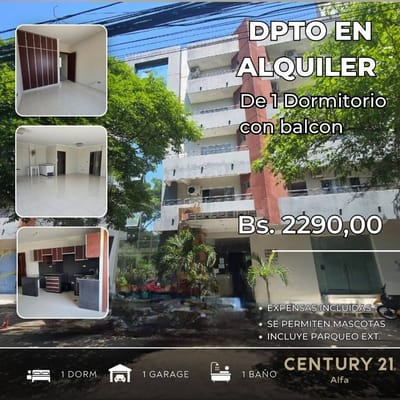 departamento de 1 Dormitorio en Alquiler