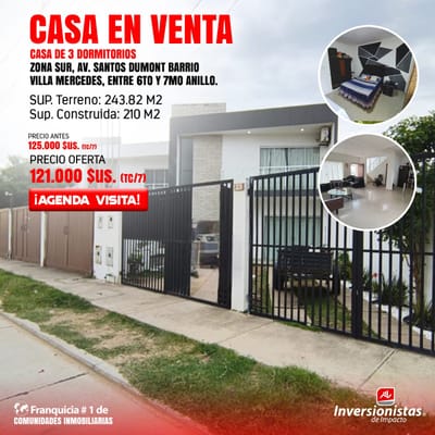 CASA EN VENTA ZONA SUR 