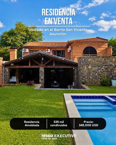 Residencia Amoblada en Venta – Barrio San Vicente, Asunción