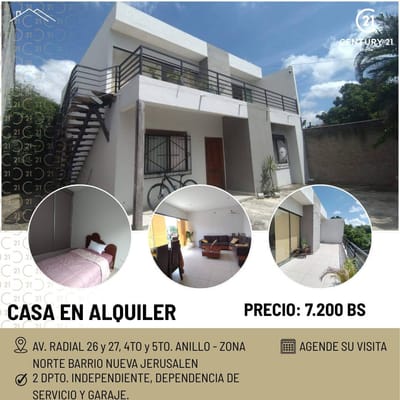 AMPLIA CASA DE 5 DORMITORIOS EN ALQUILER, ZONA NORTE ENTRE 4TO Y 5TO ANIILO
