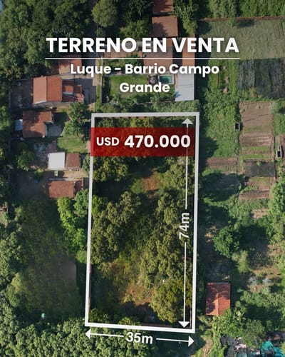 TERRENO CON 35M DE FRENTE EN LUQUE