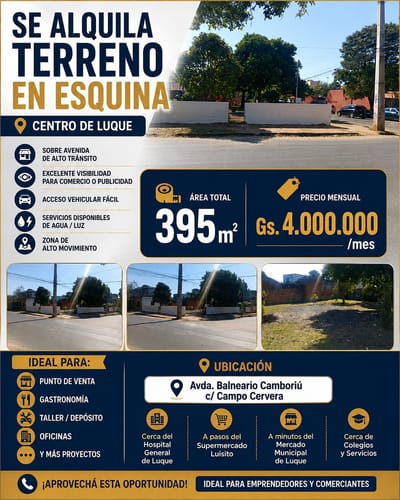 Alquilo Terreno en el Centro De Luque