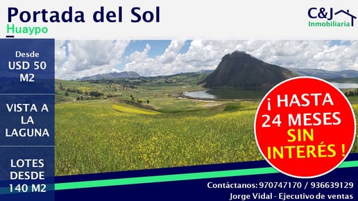 Lotes en Chinchero, Cusco 140M2 a 430M2, desde USD 50M2