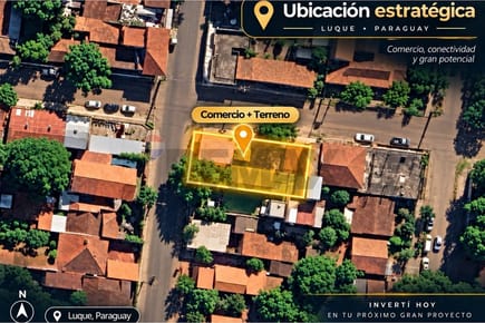 VENDO TERRENO CON SALON COMERCIAL EN EL CENTRO DE LUQUE