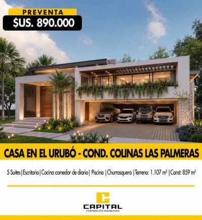 Exclusiva Mansión En Preventa En El Condominio Colinas Las Palmeras Del Urubó