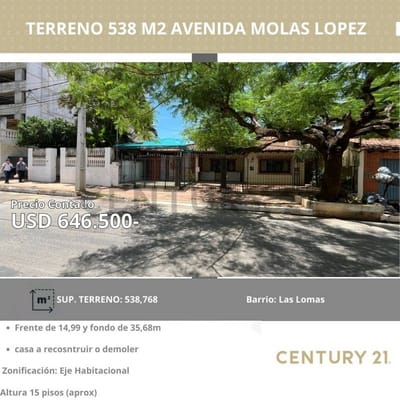 TERRENO SOBRE MOLAS LOPEZ