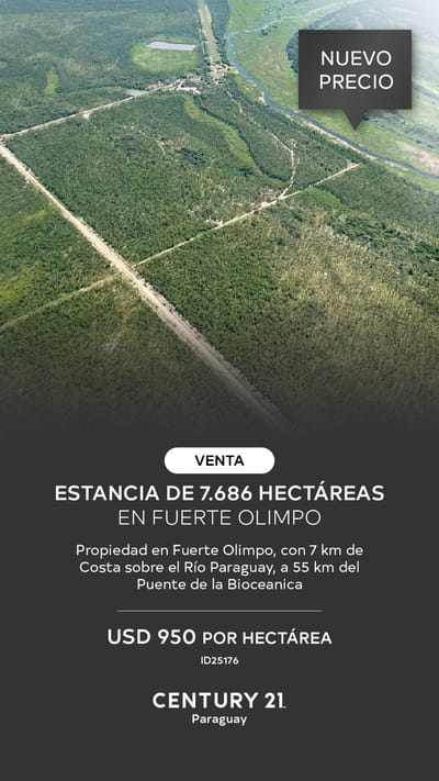 ESTANCIA DE 7.686 HA. EN FUERTE OLIMPO 