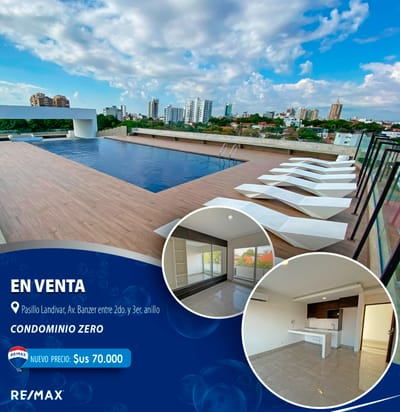 DEPARTAMENTO DE 1 HAB EN VENTA CONDOMINIO ZERO 2DO Y 3ER ANILLO
