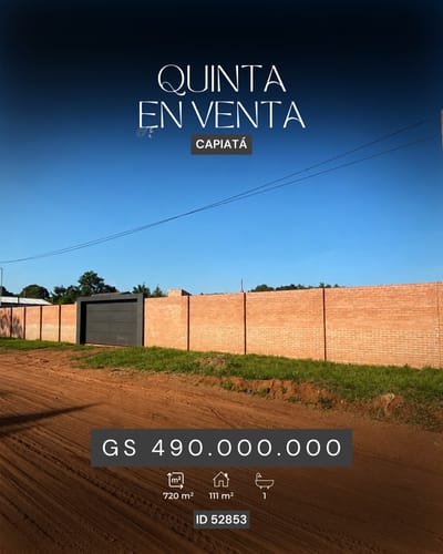 Vendo hermosa Quinta en Capiata