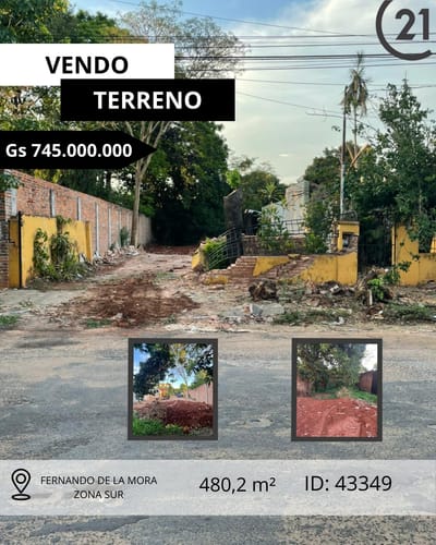 VENDO TERRENO EN FERNANDO DE LA MORA - ZONA SUR 