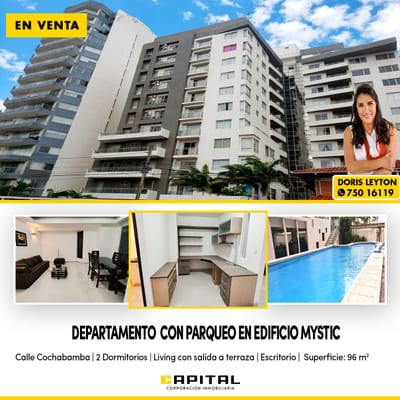 Edif Mystic vendo depto de 2 dormitorios con parqueo