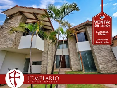 VENTA CASA DE 6 DORMITORIOS CON PISCINA - Av. Mutualista 4to Anillo